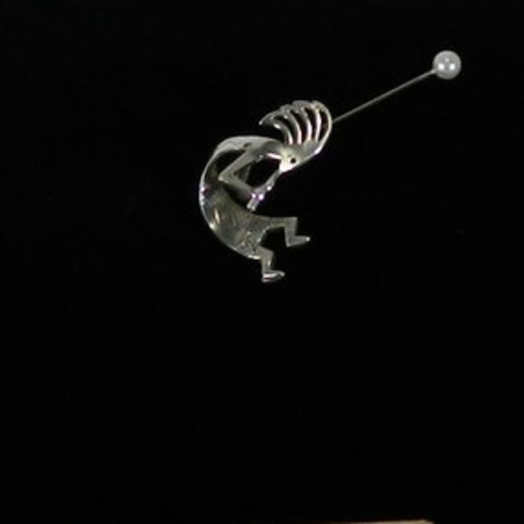 NATIVE AMERICAN Sterling Silver Kokopelli Pendant 925 Flute Player Signed - Picture 1 of 8